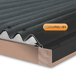 Corrapol-BT Rock n Lock Aluminium Rigid Side Flashing Black 125 x 97mm x 3m