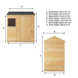 Mercia Value 6' x 4' (Nominal) Reverse Apex Overlap Timber Shed