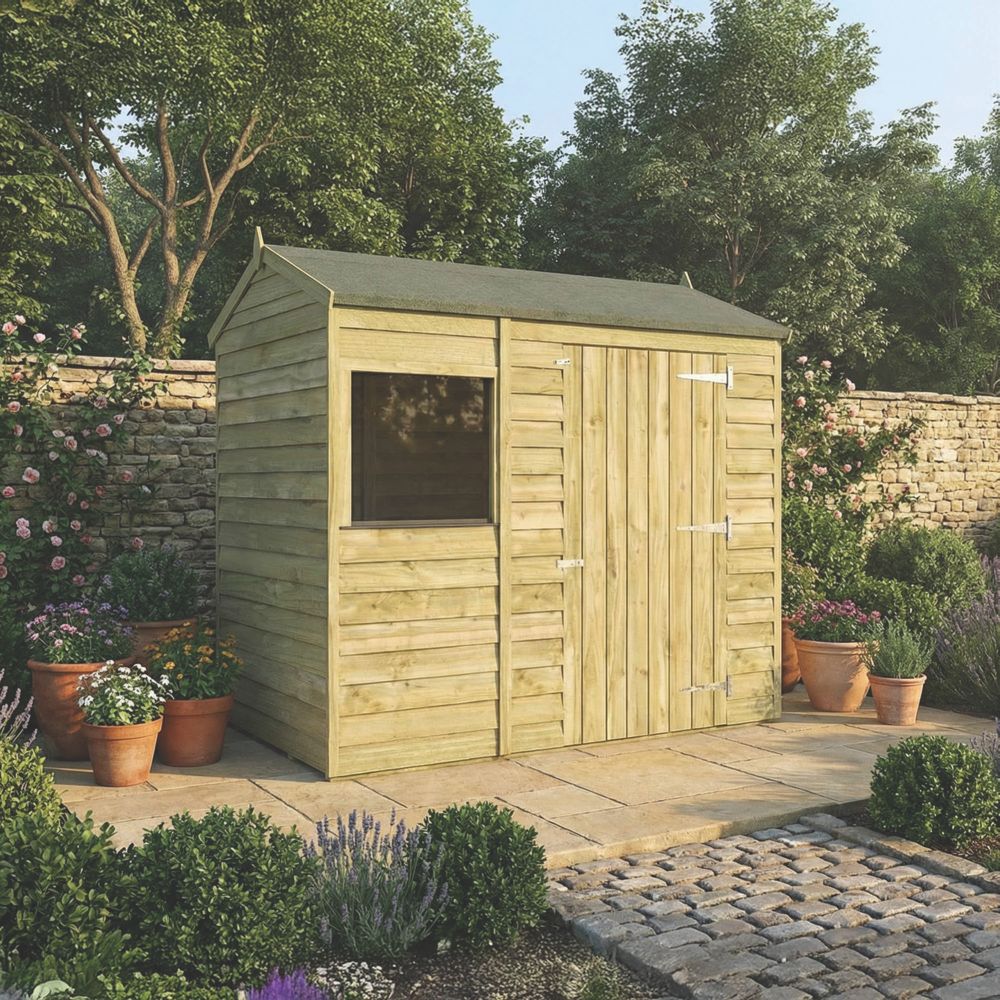 Mercia Value 6 X 4 Nominal Reverse Apex Overlap Timber Shed Screwfix