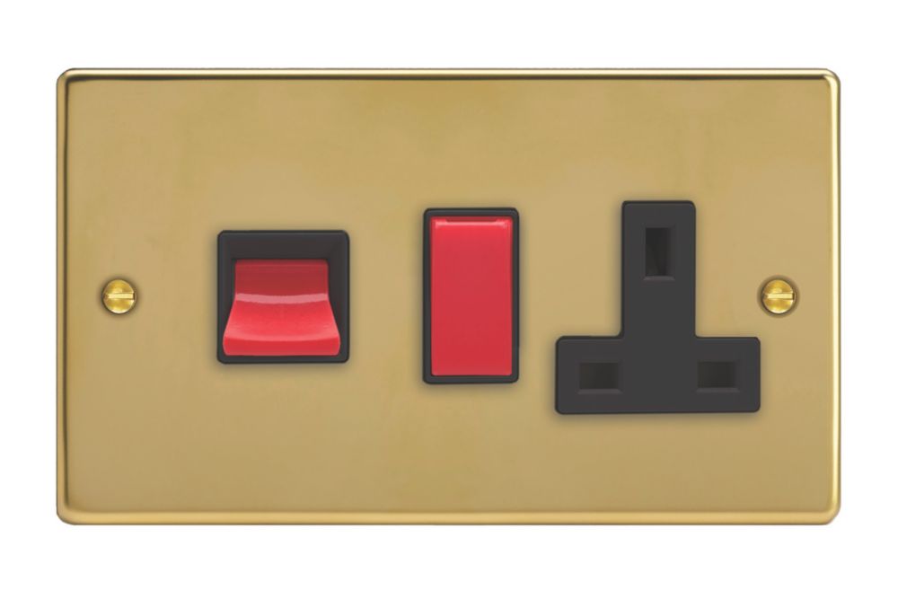 Varilight 45A 2-Gang 2-Pole Cooker Switch & 13A DP Switched Socket ...