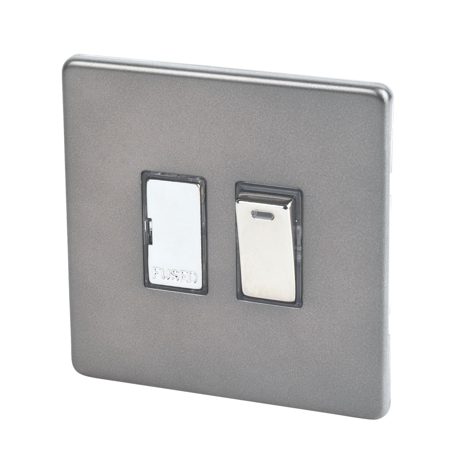 Varilight 13AX Switched Fused Spur with Neon Slate Grey with Black Inserts (5361H)