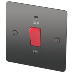 LAP  45A 1-Gang DP Cooker Switch Black Nickel with LED