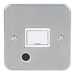 13A Unswitched Metal Clad Fused Spur & Flex Outlet   with White Inserts