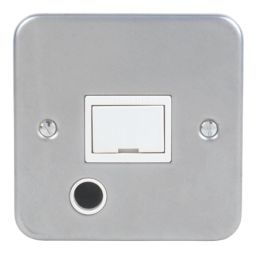 Essentials  13A Unswitched Metal Clad Fused Spur & Flex Outlet   with White Inserts