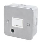 Essentials  13A Unswitched Metal Clad Fused Spur & Flex Outlet   with White Inserts