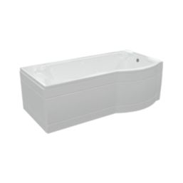 Nebraska Shower Bath Right-Hand Acrylic No Tap Holes 1700mm