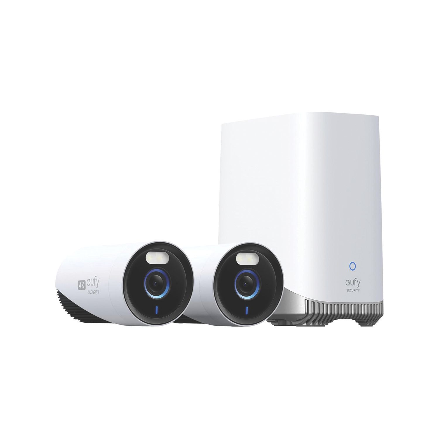 Eufy White Wired Homebase 3 Security Camera System & 2 4K Indoor & Outdoor Cameras (536AG)