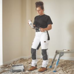 Site Kilani Womens Stretch Trousers White / Grey Size 18 30" L