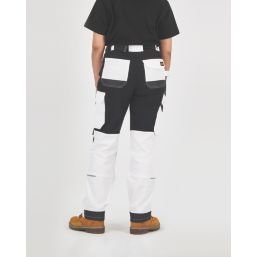 Site Kilani Womens Stretch Trousers White / Grey Size 18 30" L