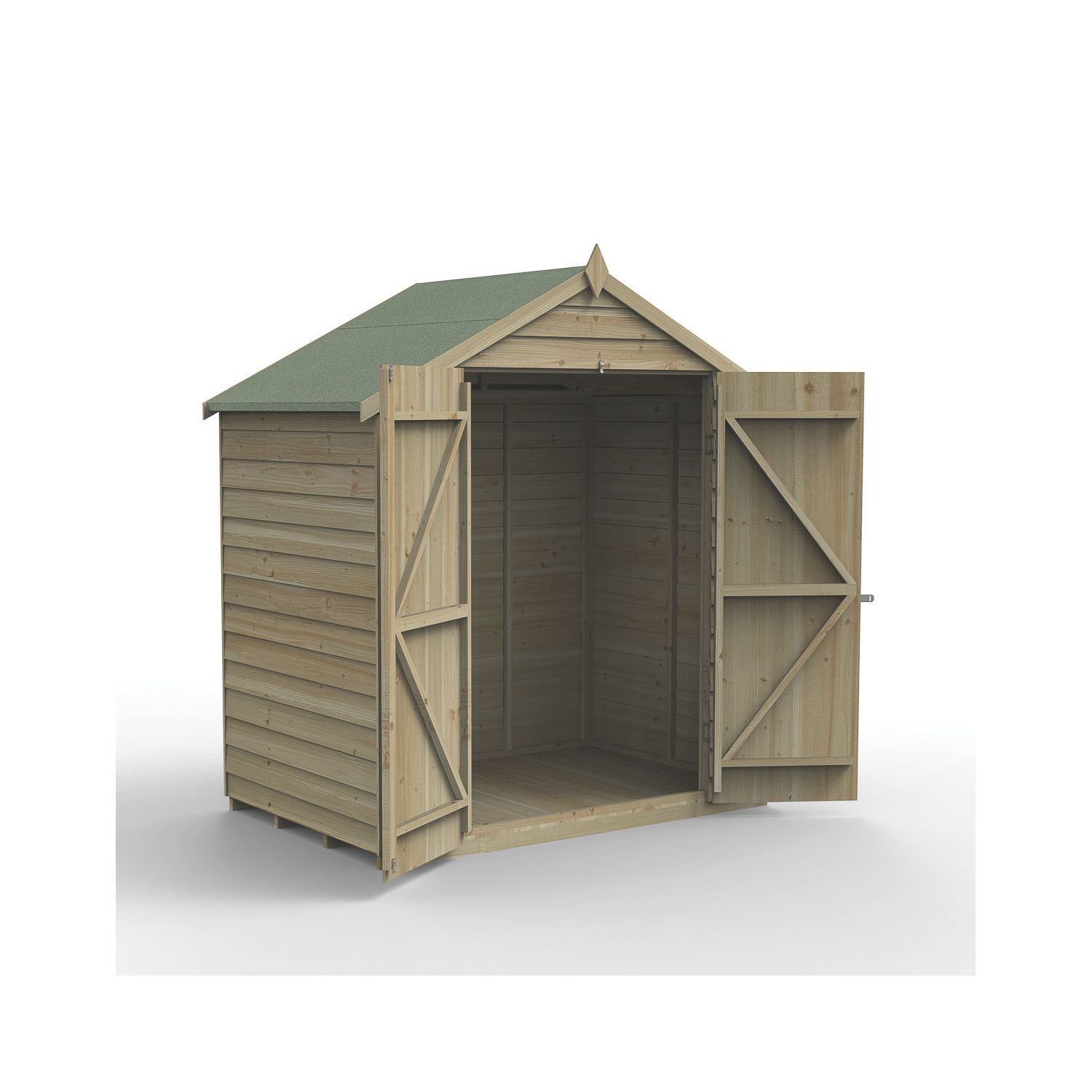 Forest 4Life 6' x 4' (Nominal) Apex Overlap Timber Shed with Base (536FL)