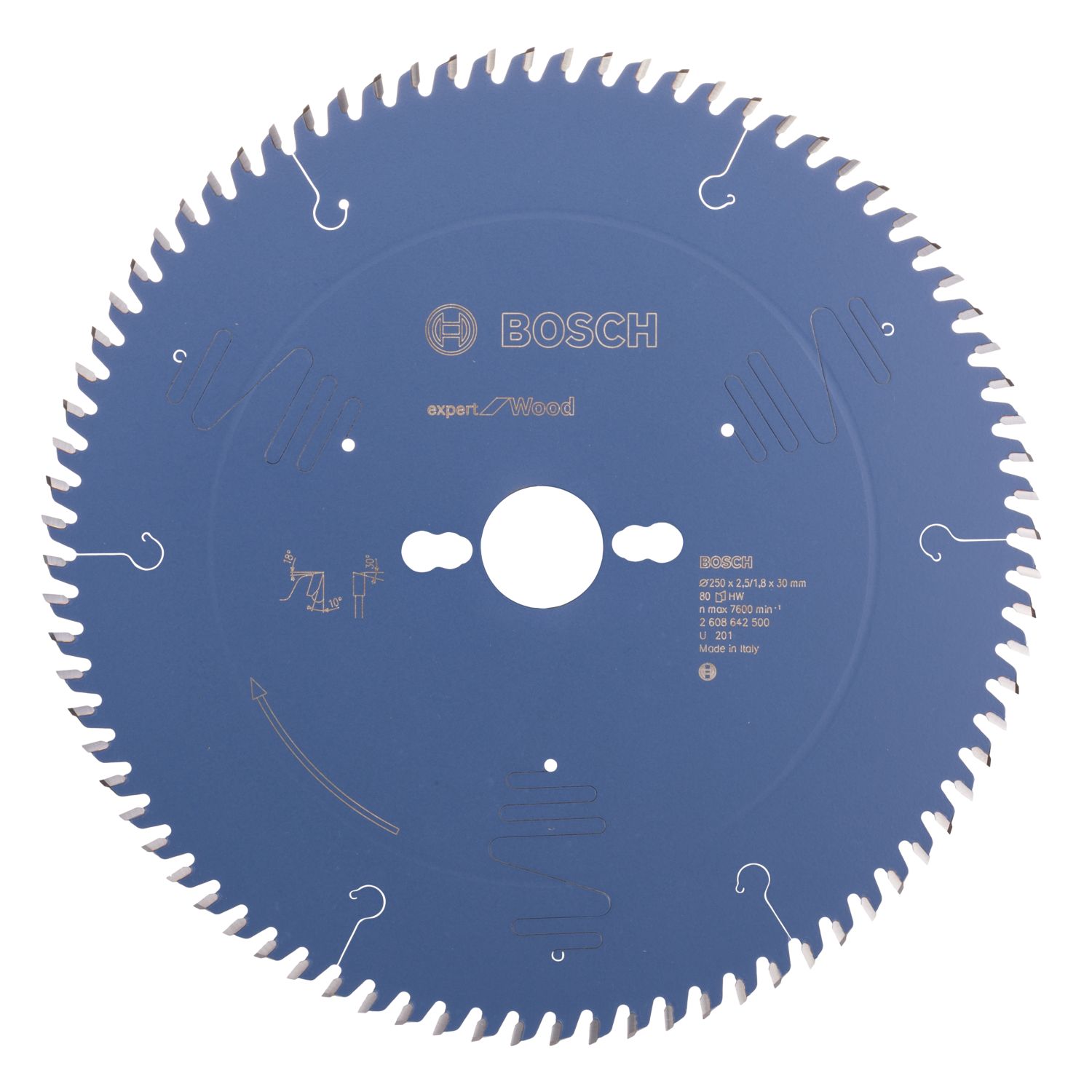 Bosch Expert Wood Circular Saw Blade 250mm x 30mm 80T (536KP)
