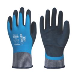 Guanti Impermeabili Wonder Grip WG-318 - Aderenza Su Superfici Bagnate E Oleose, Taglia M/8, Blu/nero