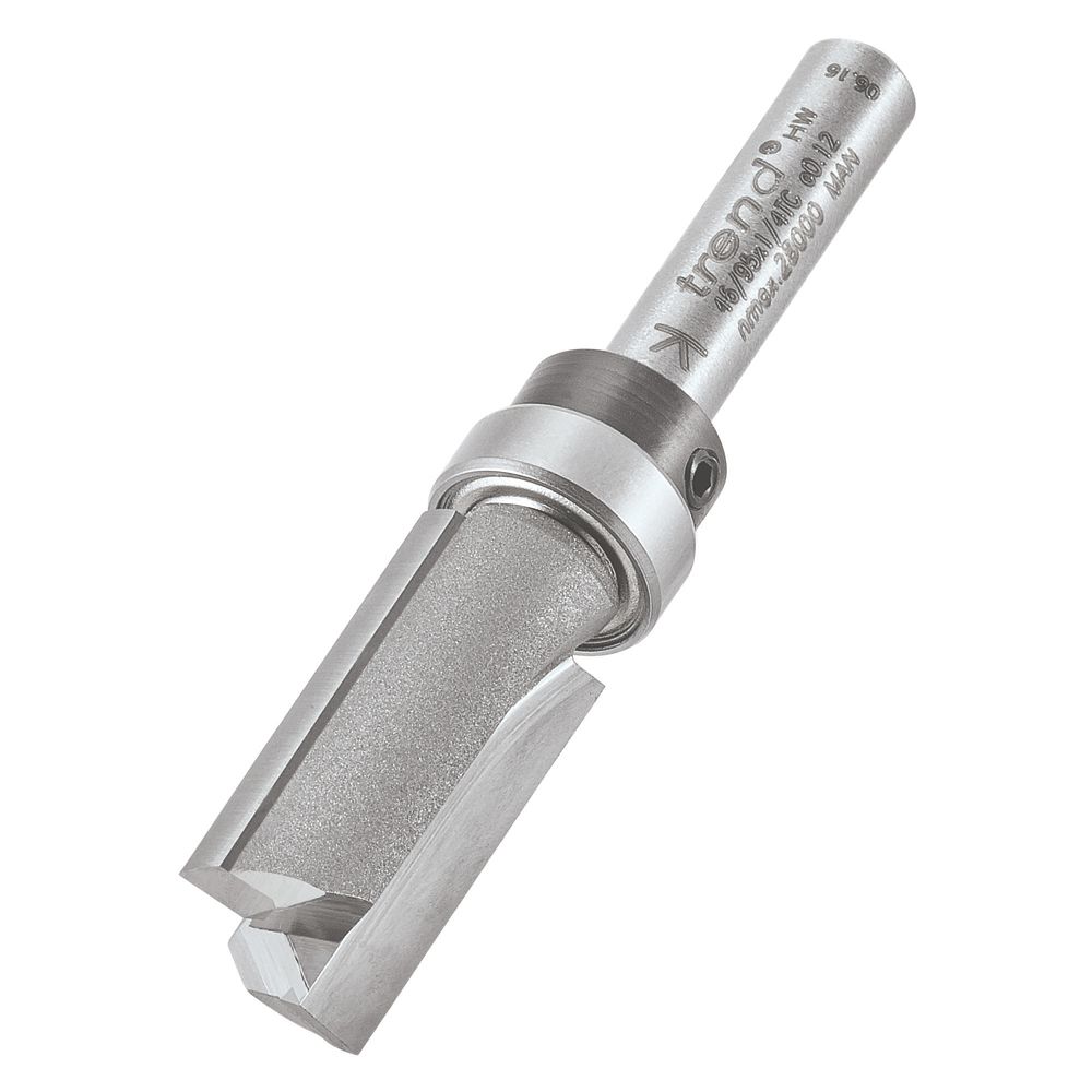 Trend 46/95X1/4TC 1/4" Shank DoubleFlute Straight Router cutter 12.7mm