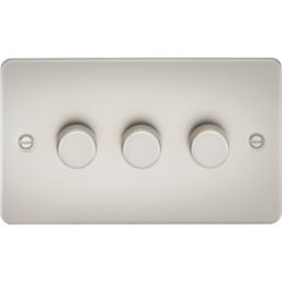 Knightsbridge  3-Gang 2-Way LED Intelligent Dimmer Switch  Pearl