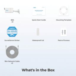 Reolink NVC-B10M2PK White Wired 4K Indoor & Outdoor Bullet Add-On Cameras 2 Pack