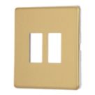 Contactum Lyric 2-Module Grid Faceplate Brushed Brass