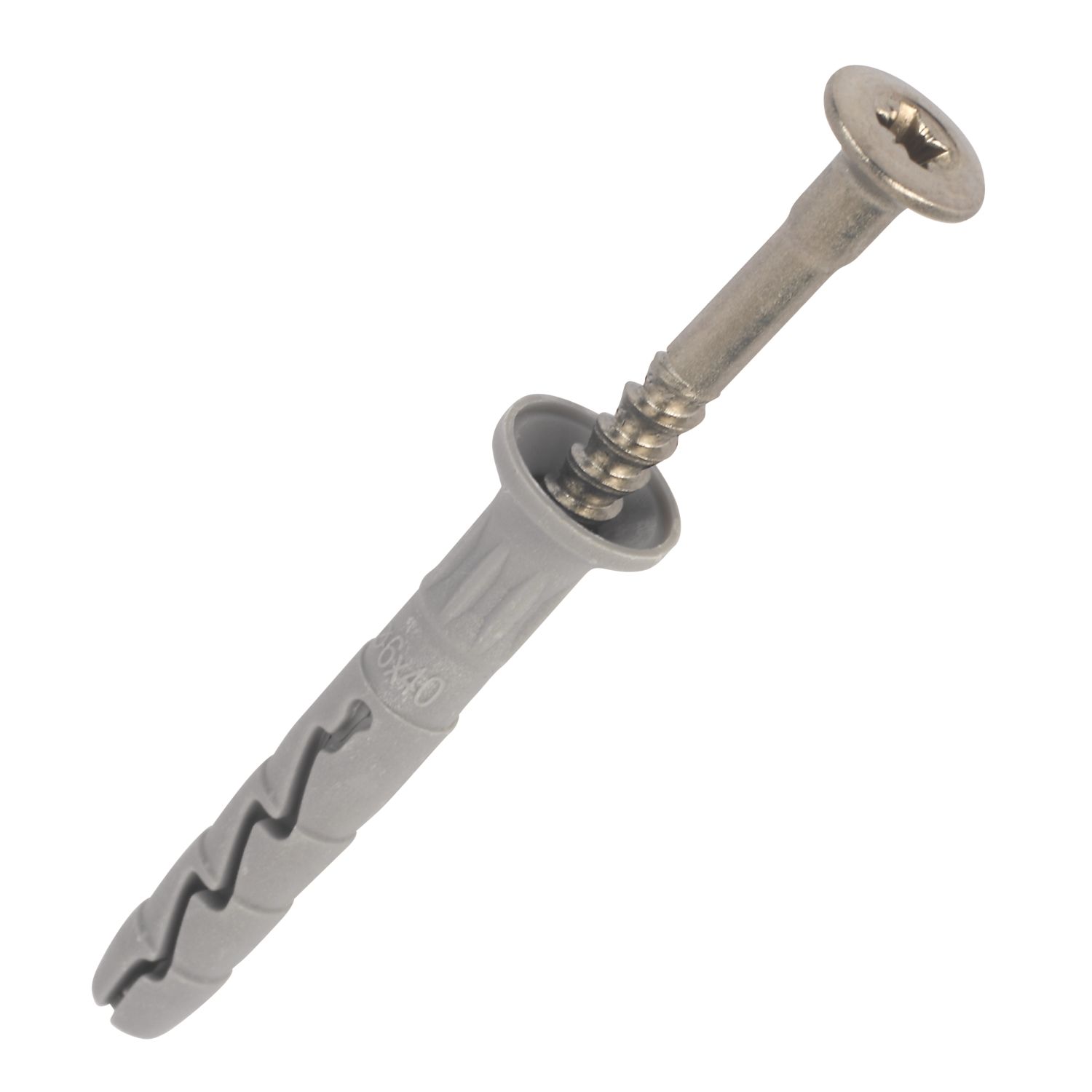 Rawlplug R-FX-N A2 Nylon Hammer-In Fixings 6mm x 45mm 100 Pack (536VA)