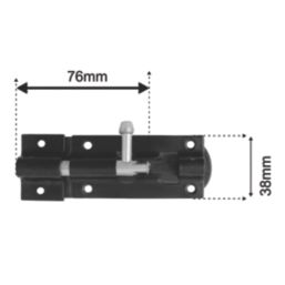 Smith & Locke Tower Gate Bolt Black 76mm