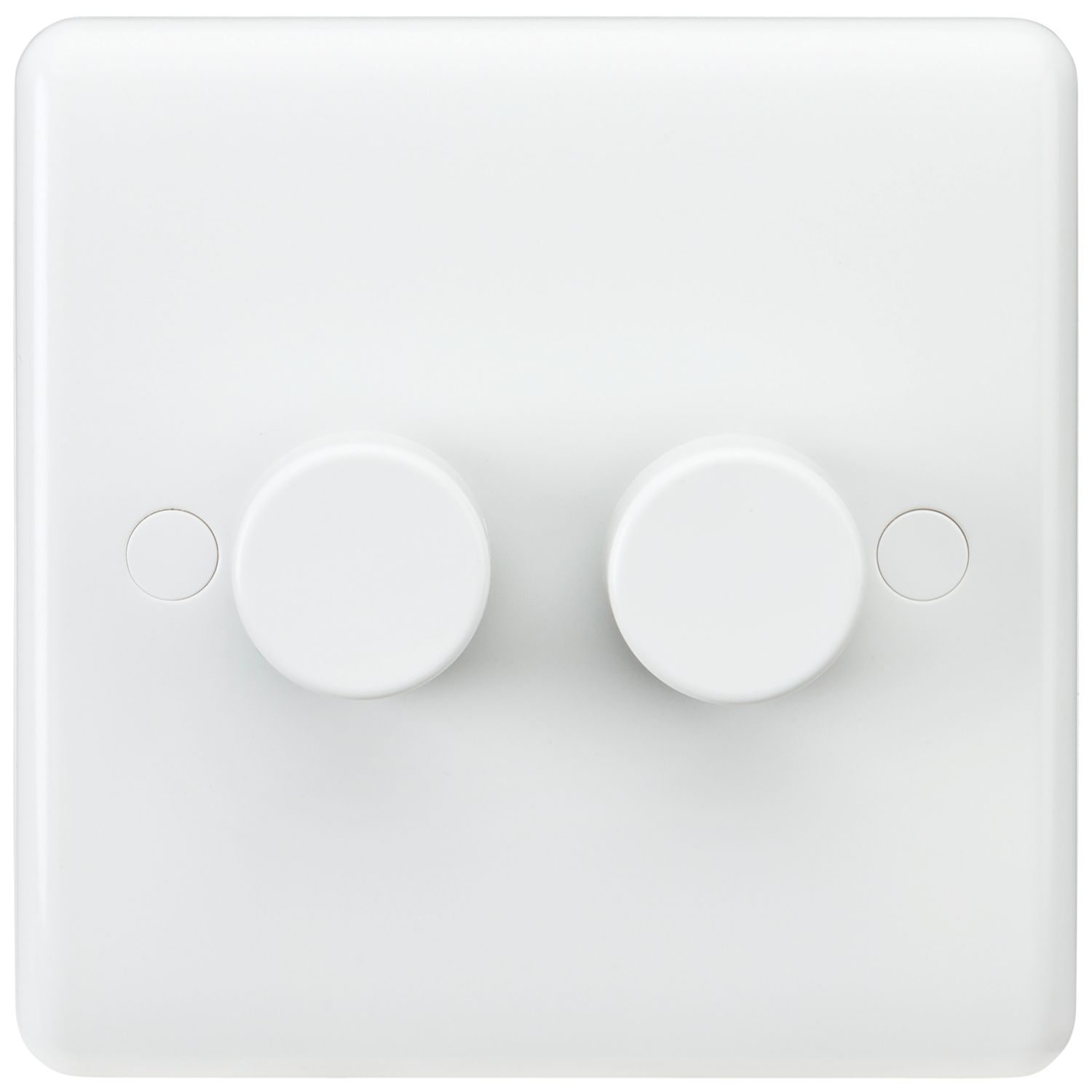 Knightsbridge Curved Edge 2-Gang 2-Way LED Leading Edge Dimmer White (536YA)