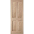 Jeld-Wen Oregon Unfinished Oak Veneer Wooden 4-Panel Internal Door 1981 x 762mm