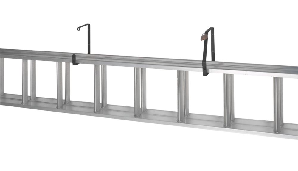 Extension ladder storage online hooks