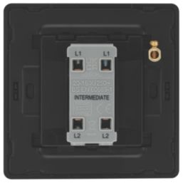 British General Evolve 20A 16AX 1-Gang Intermediate Light Switch Matt Black