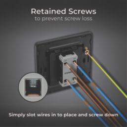 British General Evolve 20A 16AX 1-Gang Intermediate Light Switch Matt Black