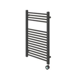 Flomasta 800mm x 500mm 853BTU Black Flat Electric Towel Radiator