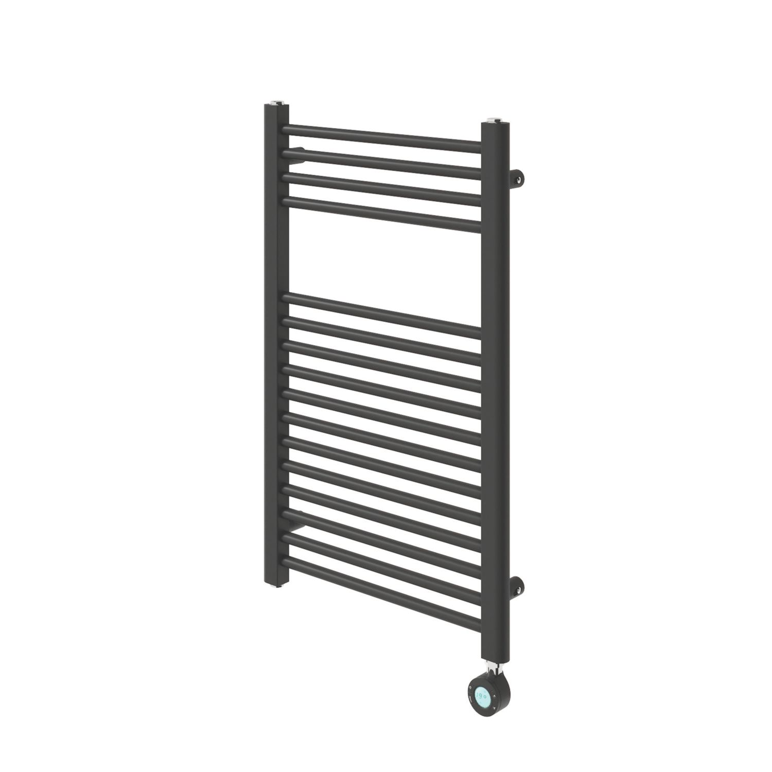 Flomasta 800mm x 500mm 853BTU Black Flat Electric Towel Radiator (537CL)