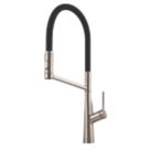 Clearwater Alasia Pull-Off Twin Spray Head Tap Brushed Nickel PVD