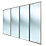 Spacepro Classic 4-Door Sliding Wardrobe Door Kit Stone Grey Frame Mirror Panel 2978mm x 2260mm