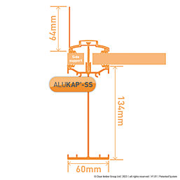 ALUKAP-SS White 0-100mm High Span Glazing Wall Bar 2400mm x 58mm