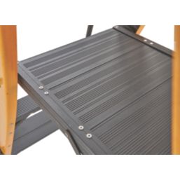 Werner Fibreglass 1.28m 2 Step Platform Step Ladder With Handrail