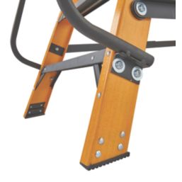 Werner Fibreglass 1.28m 2 Step Platform Step Ladder With Handrail