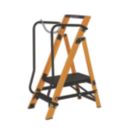 Werner Fibreglass 1.28m 2 Step Platform Step Ladder With Handrail