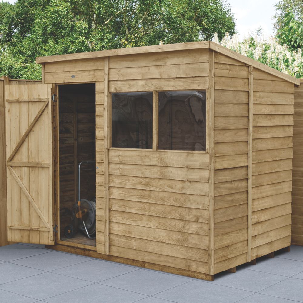 Forest 7' x 5' (Nominal) Pent Overlap Timber Shed | Wooden Sheds ...
