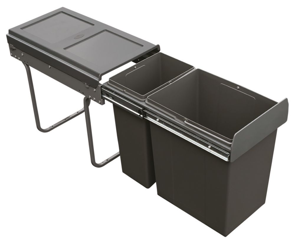 Hafele Kitchen PullOut Bin Grey 30Ltr Screwfix
