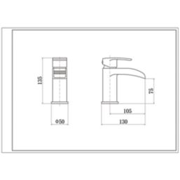 ETAL Water Polished Chrome 135mm Cloakroom Lever Mono Basin Mixer Tap