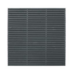 Forest  Double-Slatted  Garden Fence Panel Anthracite Grey 6' x 6' Pack of 4