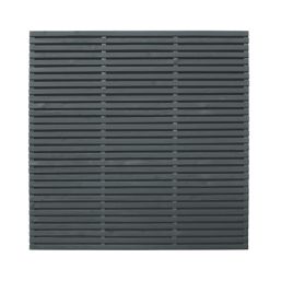 Forest  Double-Slatted  Fence Panels Anthracite Grey 6' x 6' Pack of 4