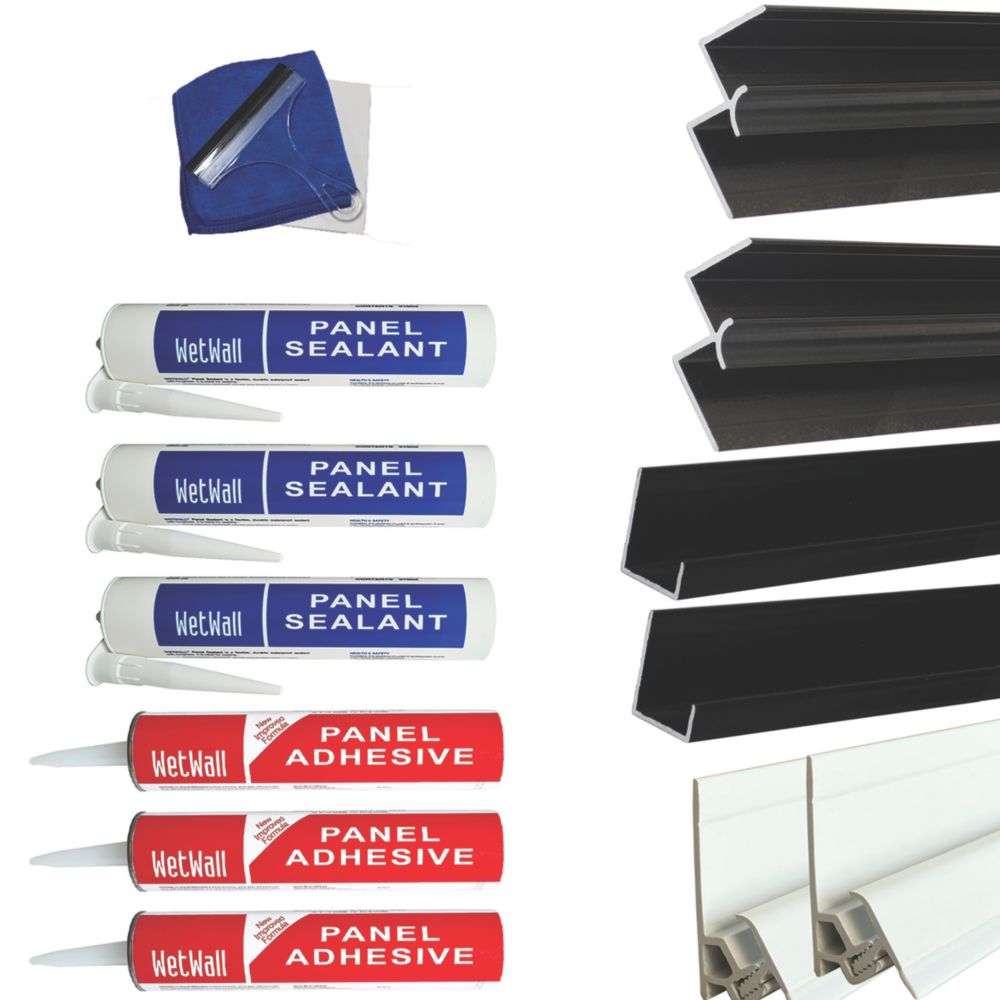 Splashwall  Panel Installation & Care Kit Black