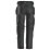 Snickers 6224 Canvas Stretch Trousers Black 33" W 32" L