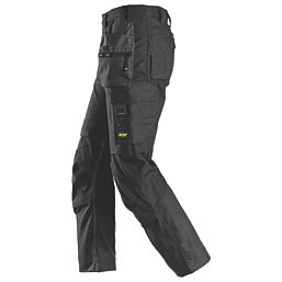 Snickers 6224 Canvas Stretch Trousers Black 33" W 32" L
