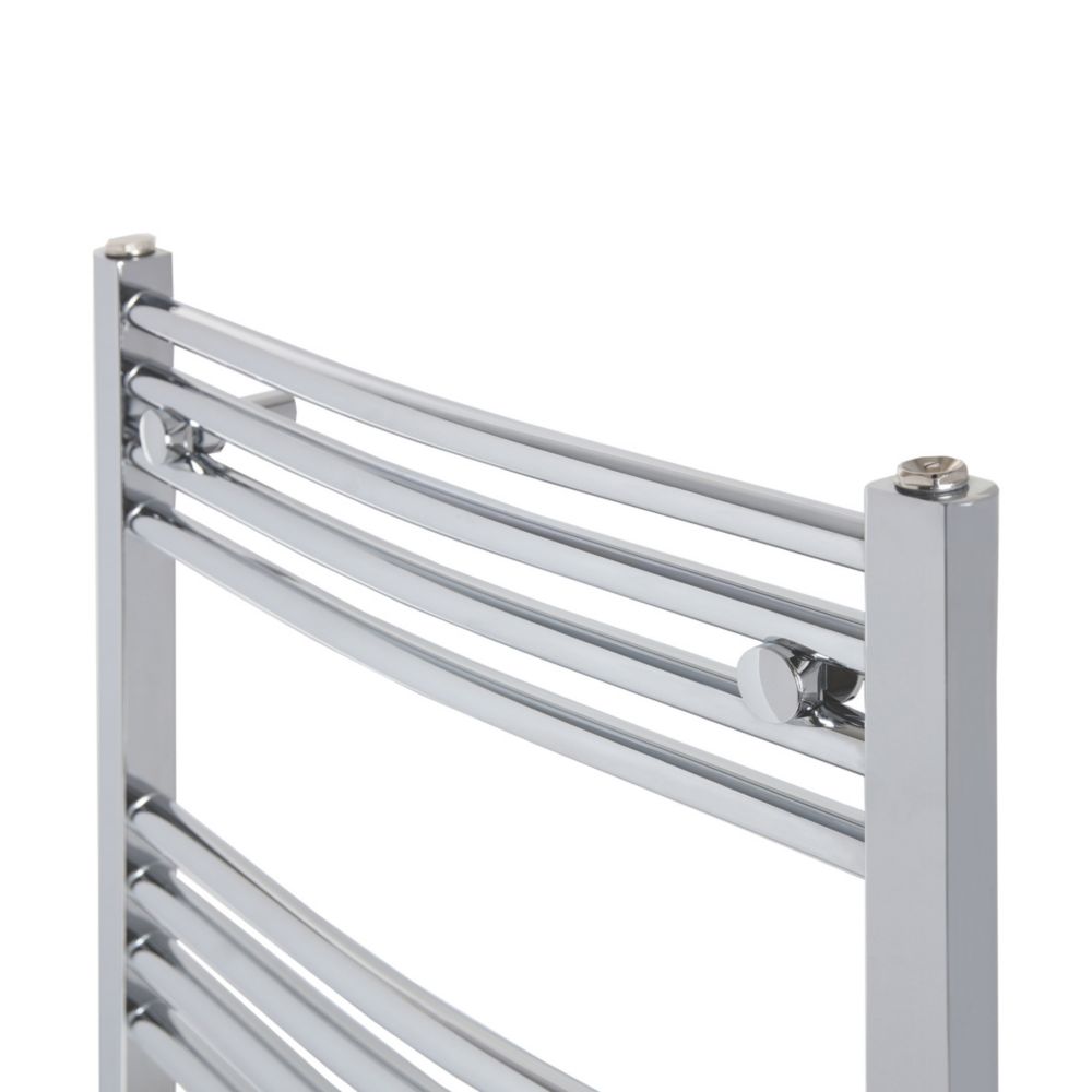 Flomasta Curved Towel Radiator 1000mm x 500mm Chrome 985BTU - Screwfix