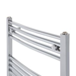 Flomasta Curved Towel Radiator 1000mm x 500mm Chrome 985BTU Screwfix