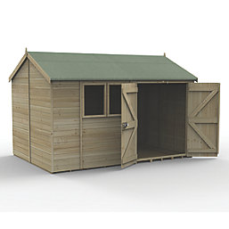 Forest Timberdale 12' x 8' 6" (Nominal) Reverse Apex Tongue & Groove Timber Shed with Base & Assembly