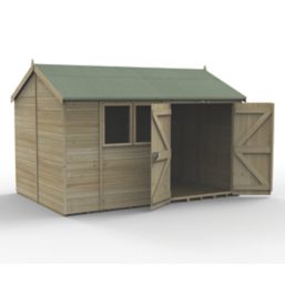 Forest Timberdale 12' x 8' 6" (Nominal) Reverse Apex Tongue & Groove Timber Shed with Base & Assembly