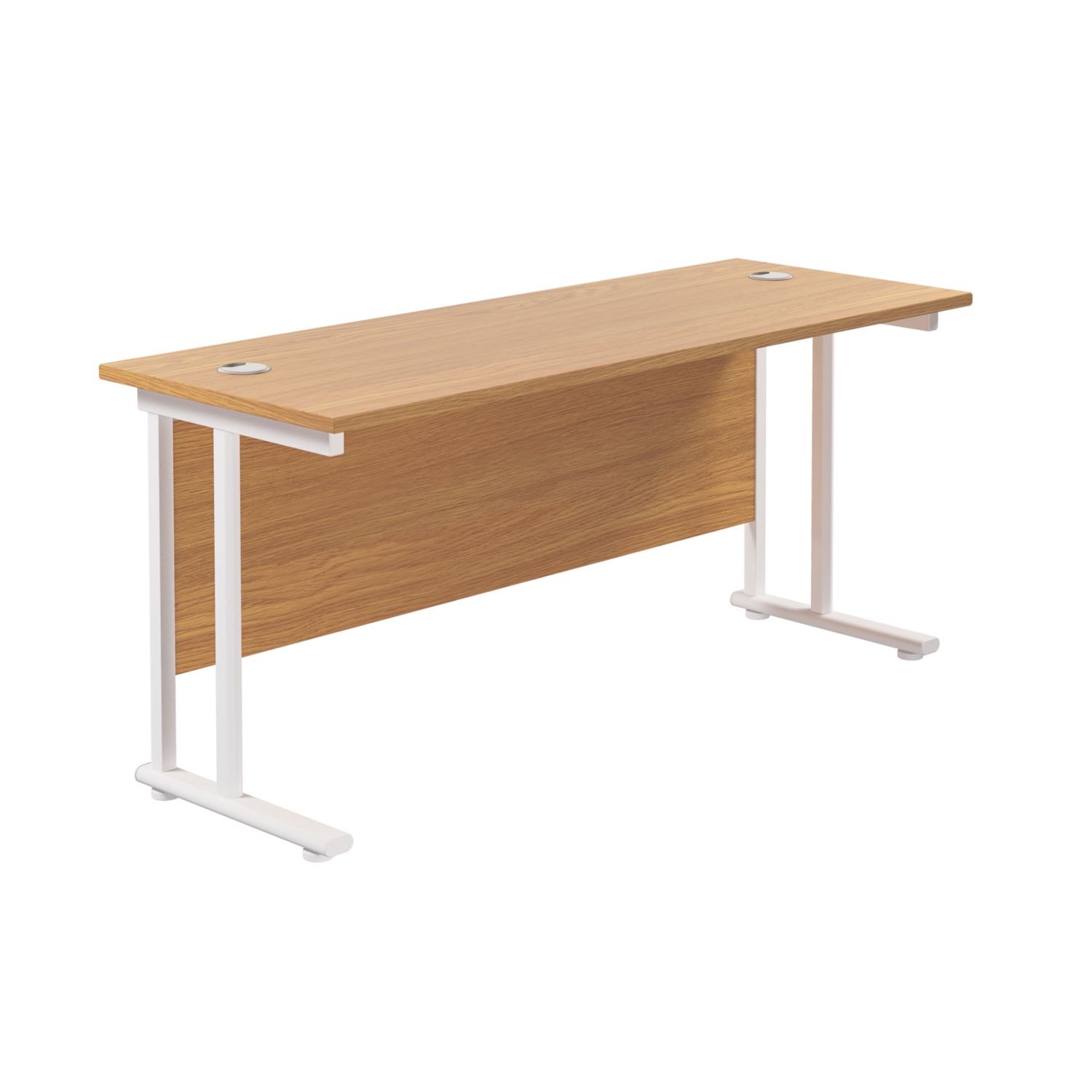 TC Group Aztec Twin Upright Rectangular Office Desk Nova Oak/White 1600mm x 600mm (537TT)