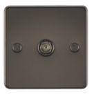 Knightsbridge  1-Gang Coaxial TV Socket Gunmetal