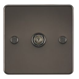 Knightsbridge  1-Gang Coaxial TV Socket Gunmetal